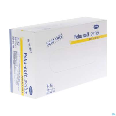 Sie sehen eine Packung Untersuchungshandschuhe Peha/soft/puderfrei Syntex Unsteril Klein S 94216 100st, Produktbild: 03 Untersuchungshandschuhe Peha/soft/puderfrei Syntex Unsteril Klein S 94216 100st, A-Nr.: 3700838 - 03