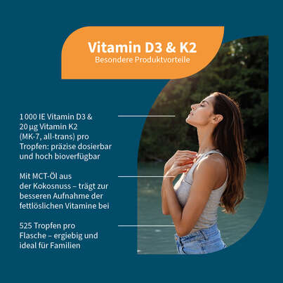 Sie sehen eine Packung NatuGena Vitamin D3 + K2 Tropfen, Produktbild: 02 NatuGena Vitamin D3 + K2 Tropfen, A-Nr.: 5699602 - 02