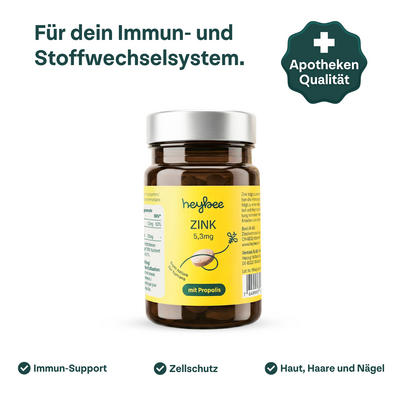 Sie sehen eine Packung Zink 5.3mg + Propolis, Produktbild: 02 Zink 5.3mg + Propolis, A-Nr.: 6022758 - 02