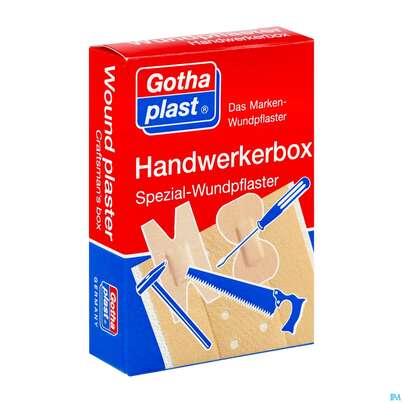 Sie sehen eine Packung Erste Hilfe Handwerkerbox Spezialpflaster 7st, Produktbild: 02 Erste Hilfe Handwerkerbox Spezialpflaster 7st, A-Nr.: 2418330 - 02