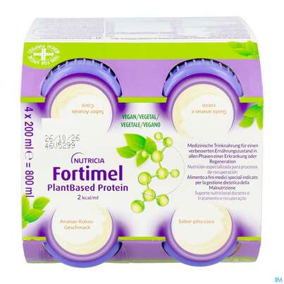 Fortimel/plantbased/protein 200ml Flasche Ananas-kokos 4st, A-Nr.: 5919601 - 10