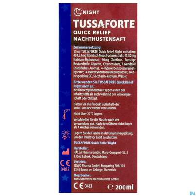 Sie sehen eine Packung Tussaforte Saft Night 200ml, Produktbild: 04 Tussaforte Saft Night 200ml, A-Nr.: 5857691 - 04