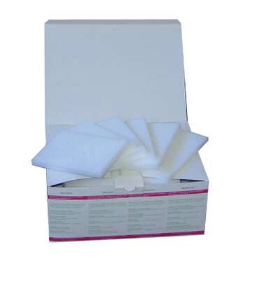 Sie sehen eine Packung MOMOSAN-weiss Pads 15x10x1cm 26 Stück, Produktbild: 02 MOMOSAN-weiss Pads 15x10x1cm 26 Stück, A-Nr.: 3664284 - 02