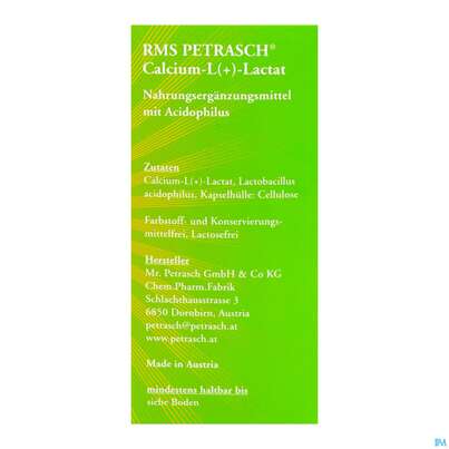 Rms-petrasch Kapseln +acidophilus Calcium L (+) Lactat Petrasch 60st, A-Nr.: 2332479 - 08