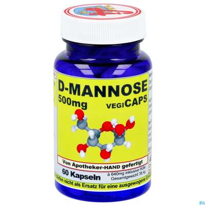 D-mannose Kapseln 500mg Vegi 60st, A-Nr.: 4607609 - 02