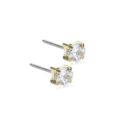 Blomdahl Ohrstecker Tiffany Gold Titan white 4mm, A-Nr.: 6020251 - 01