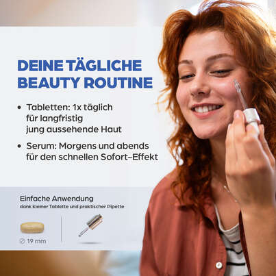 Sie sehen eine Packung Dr. Böhm Hyaluron complex Tabletten + Hyaluron Serum, Produktbild: 05 Dr. Böhm Hyaluron complex Tabletten + Hyaluron Serum, A-Nr.: 4835552 - 05