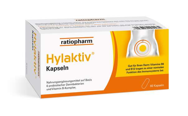 Sie sehen eine Packung Hylaktiv Kapseln, Produktbild: 01 Hylaktiv Kapseln, A-Nr.: 3423600 - 01