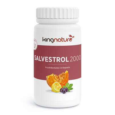 Sie sehen eine Packung KINGNATURE Salvestrol Vida 2000 Kaps 200 mg 60 Stk, Produktbild: 01 KINGNATURE Salvestrol Vida 2000 Kaps 200 mg 60 Stk, A-Nr.: 4596509 - 01