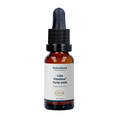 Sie sehen eine Packung NatuGena LipoVitamine 5000 Tropfen, Produktbild: 01 NatuGena LipoVitamine 5000 Tropfen, A-Nr.: 5178257 - 01