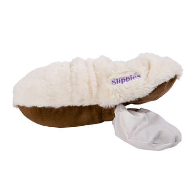 Sie sehen eine Packung Warmies Slippies Deluxe creme Plush Gr. 36-40, Produktbild: 02 Warmies Slippies Deluxe creme Plush Gr. 36-40, A-Nr.: 3865605 - 02