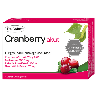 Sie sehen eine Packung Dr. Böhm Cranberry akut, Produktbild: 01 Dr. Böhm Cranberry akut, A-Nr.: 4830187 - 01