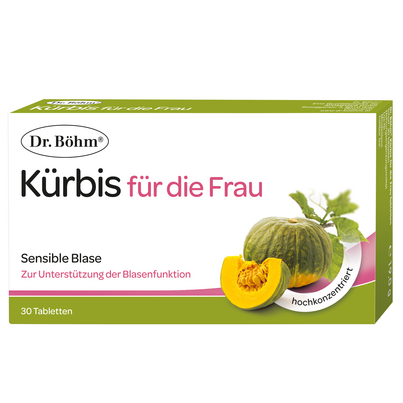 Sie sehen eine Packung Dr. Böhm Kürbis für die Frau, Produktbild: 01 Dr. Böhm Kürbis für die Frau, A-Nr.: 4846076 - 01