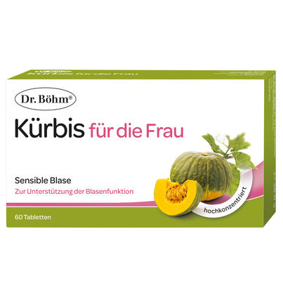 Sie sehen eine Packung Dr. Böhm Kürbis für die Frau, Produktbild: 01 Dr. Böhm Kürbis für die Frau, A-Nr.: 4846082 - 01