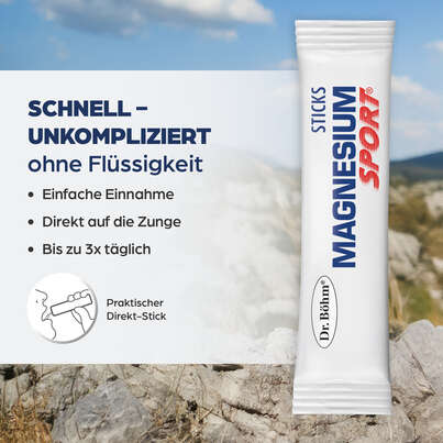 Sie sehen eine Packung Dr. Böhm Magnesium Sport Sticks, Produktbild: 05 Dr. Böhm Magnesium Sport Sticks, A-Nr.: 4726627 - 05