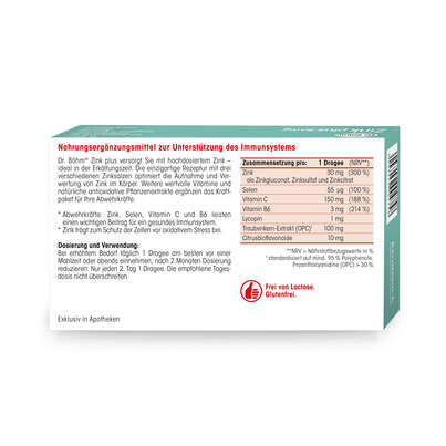 Sie sehen eine Packung Dr. Böhm Zink plus, Produktbild: 05 Dr. Böhm Zink plus, A-Nr.: 4600116 - 05