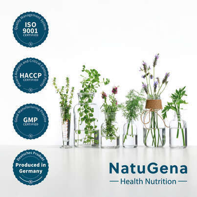 Sie sehen eine Packung NatuGena Vitamin B12 Kapseln, Produktbild: 05 NatuGena Vitamin B12 Kapseln, A-Nr.: 5989866 - 05