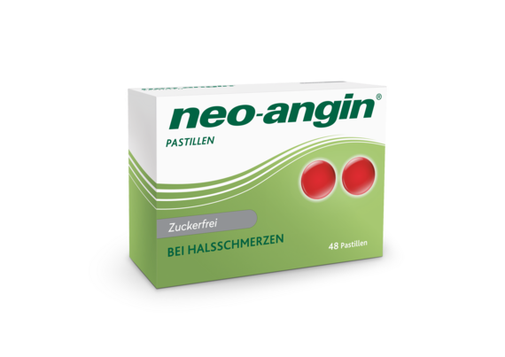 Sie sehen eine Packung neo-angin® zuckerfrei Pastillen, Produktbild: 01 neo-angin® zuckerfrei Pastillen, A-Nr.: 3523017 - 01
