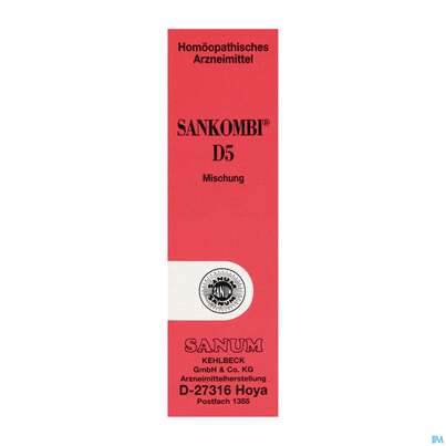 Sie sehen eine Packung Sankombi Tropfen D5 10ml, Produktbild: 01 Sankombi Tropfen D5 10ml, A-Nr.: 0992036 - 01