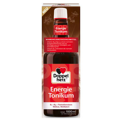 Sie sehen eine Packung Doppelherz Energie Tonikum, Produktbild: 01 Doppelherz Energie Tonikum, A-Nr.: 6010867 - 01