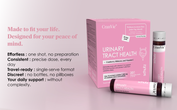 Sie sehen eine Packung CranVie® Cranberry&Hibiskus Trinkshot, Produktbild: 05 CranVie® Cranberry&Hibiskus Trinkshot, A-Nr.: 6133564 - 05