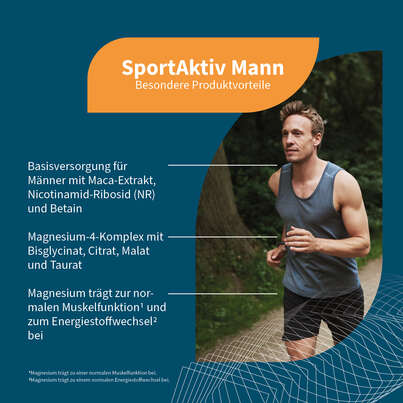 Sie sehen eine Packung NatuGena SportAktiv Mann Kapseln, Produktbild: 02 NatuGena SportAktiv Mann Kapseln, A-Nr.: 6036016 - 02