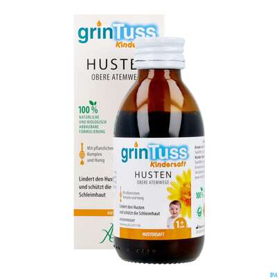 Sie sehen eine Packung Hustensaft Aboca Grintuss Kinder Ab 1jahr 180g, Produktbild: 12 Hustensaft Aboca Grintuss Kinder Ab 1jahr 180g, A-Nr.: 5817510 - 12