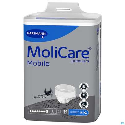 Inkontinenz Molicare Premium/mobile/10tropfen Schwart L 100-150cm 14st, A-Nr.: 4843764 - 03