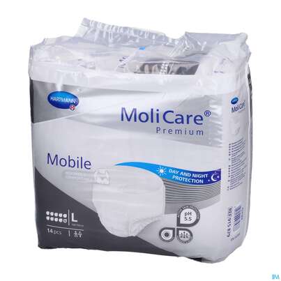 Inkontinenz Molicare Premium/mobile/10tropfen Schwart L 100-150cm 14st, A-Nr.: 4843764 - 04