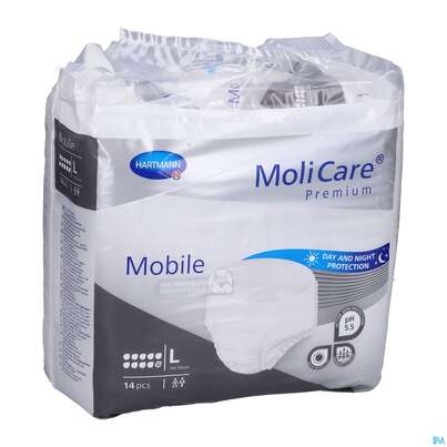 Inkontinenz Molicare Premium/mobile/10tropfen Schwart L 100-150cm 14st, A-Nr.: 4843764 - 05
