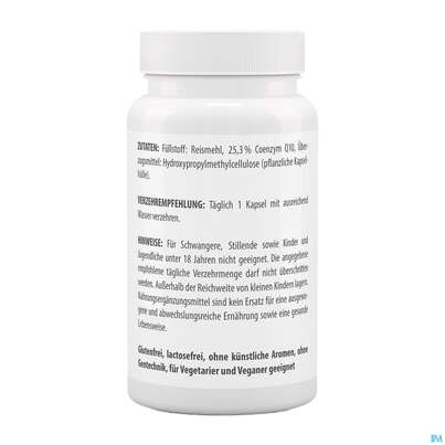 Coenzym Q10 Kapseln 100mg Vegan Ubichinon Vita World 100st, A-Nr.: 4836362 - 06