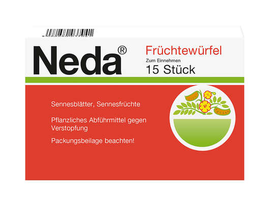 Sie sehen eine Packung Neda® Früchtewürfel 15 Stück, Produktbild: 01 Neda® Früchtewürfel 15 Stück, A-Nr.: 0037049 - 01
