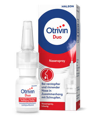 Sie sehen eine Packung Otrivin Duo Nasenspray, Produktbild: 01 Otrivin Duo Nasenspray, A-Nr.: 3902938 - 01