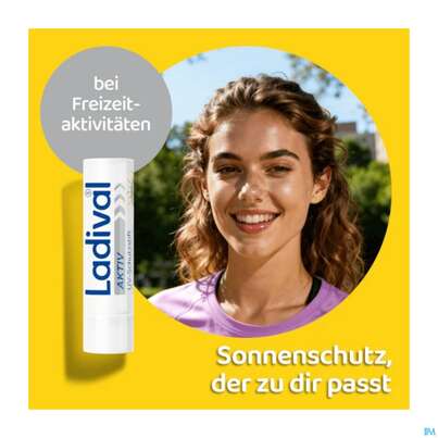 Sie sehen eine Packung Sonnenprodukte Ladival/aktiv Uv-lippenstift F50+ 4,8g, Produktbild: 07 Sonnenprodukte Ladival/aktiv Uv-lippenstift F50+ 4,8g, A-Nr.: 5934026 - 07