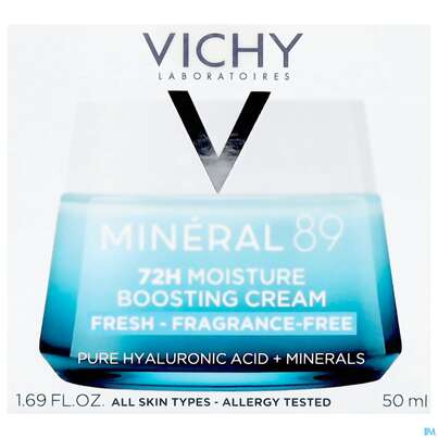Sie sehen eine Packung Vichy Mineral 89 Creme Ohne Duftstoffe 50ml, Produktbild: 03 Vichy Mineral 89 Creme Ohne Duftstoffe 50ml, A-Nr.: 5667878 - 03