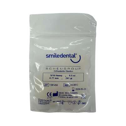 Sie sehen eine Packung Spangengummis 3/16 stark latexfarben, Produktbild: 01 Spangengummis 3/16 stark latexfarben, A-Nr.: 6123755 - 01
