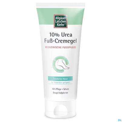 Sie sehen eine Packung Allgaeuer Latschenkiefer 10% Urea Fusscremegel 100ml, Produktbild: 02 Allgaeuer Latschenkiefer 10% Urea Fusscremegel 100ml, A-Nr.: 5883576 - 02