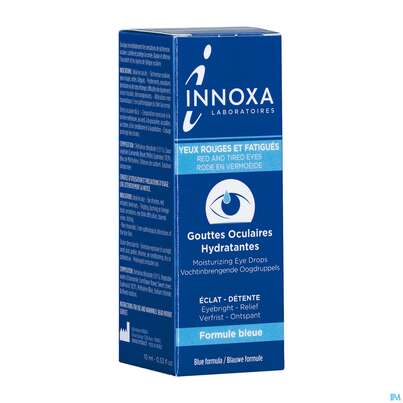 Sie sehen eine Packung Augentropfen Innoxa Rote +muede Augen Blau 10ml, Produktbild: 02 Augentropfen Innoxa Rote +muede Augen Blau 10ml, A-Nr.: 5835436 - 02