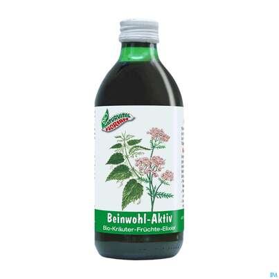 Sie sehen eine Packung Beinwohl Aktiv Kraeuterfit Elixier Bio Kraeuter Fruechte Alkoholfrei 330ml, Produktbild: 04 Beinwohl Aktiv Kraeuterfit Elixier Bio Kraeuter Fruechte Alkoholfrei 330ml, A-Nr.: 3961734 - 04