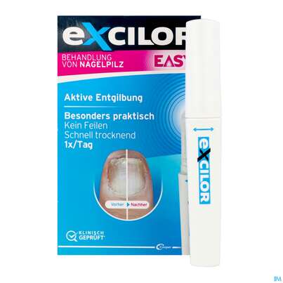 Sie sehen eine Packung Excilor Easy Pen Excilor Dosierstift 4ml, Produktbild: 08 Excilor Easy Pen Excilor Dosierstift 4ml, A-Nr.: 5960489 - 08