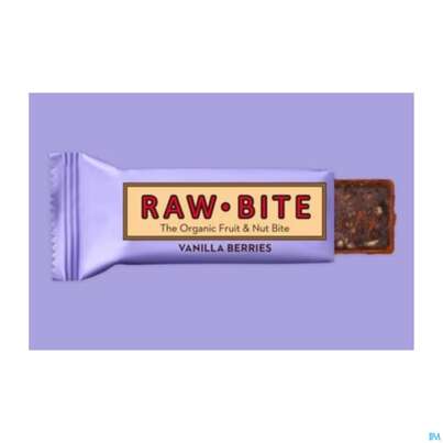 Sie sehen eine Packung Raw Bite Bio Riegel Vanilla Berries 50g, Produktbild: 05 Raw Bite Bio Riegel Vanilla Berries 50g, A-Nr.: 4252661 - 05