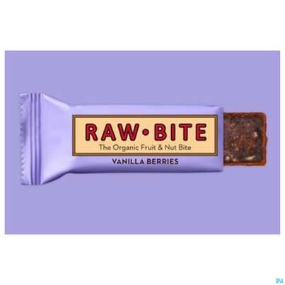 Sie sehen eine Packung Raw Bite Bio Riegel Vanilla Berries 50g, Produktbild: 06 Raw Bite Bio Riegel Vanilla Berries 50g, A-Nr.: 4252661 - 06