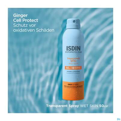 Sie sehen eine Packung Sonnenprodukte Isdin/fotoprotection Wet Skin Spray Lsf 50 250ml, Produktbild: 06 Sonnenprodukte Isdin/fotoprotection Wet Skin Spray Lsf 50 250ml, A-Nr.: 5608048 - 06