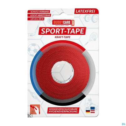Tape Buddycare/med/sport Latexfrei 3,8cmx 10m Rot 1st, A-Nr.: 5844990 - 01
