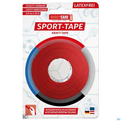 Tape Buddycare/med/sport Latexfrei 3,8cmx 10m Rot 1st, A-Nr.: 5844990 - 02