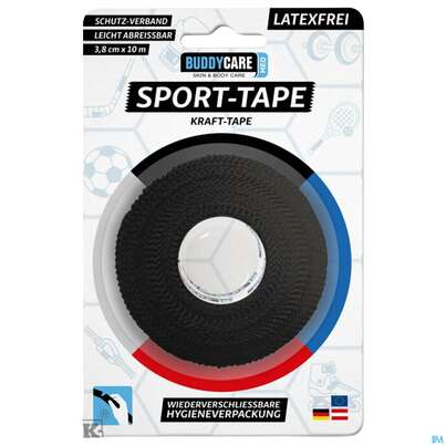 Tape Buddycare/med/sport Latexfrei 3,8cmx 10m Schwarz 1st, A-Nr.: 5844984 - 01