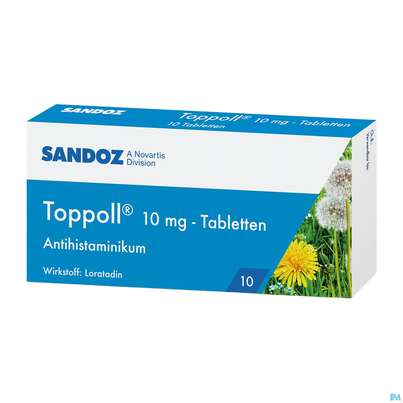 Sie sehen eine Packung Toppoll Tabl 10mg 10st, Produktbild: 02 Toppoll Tabl 10mg 10st, A-Nr.: 4207608 - 02
