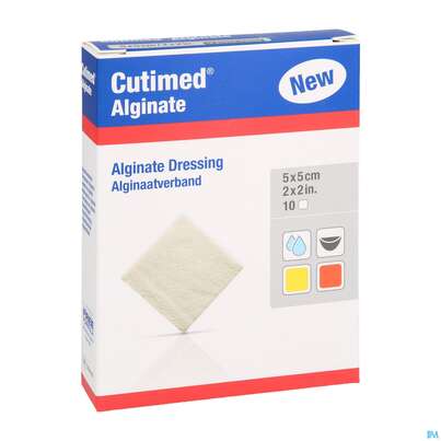 Sie sehen eine Packung Wundverband Cutimed/alginate Hydroaktiv Steril 5x 5cm 72634 10st, Produktbild: 02 Wundverband Cutimed/alginate Hydroaktiv Steril 5x 5cm 72634 10st, A-Nr.: 5909324 - 02