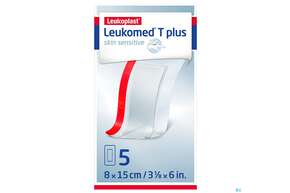 Wundverband Leukomed T Plus/skin Sensitiv Folienverband +auflage Steril 8x15cm 5st, A-Nr.: 5267630 - 01