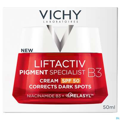 Sie sehen eine Packung Vichy Liftactiv B3 Anti-pigmentflecken Creme Lsf50 50ml, Produktbild: 04 Vichy Liftactiv B3 Anti-pigmentflecken Creme Lsf50 50ml, A-Nr.: 5662504 - 04